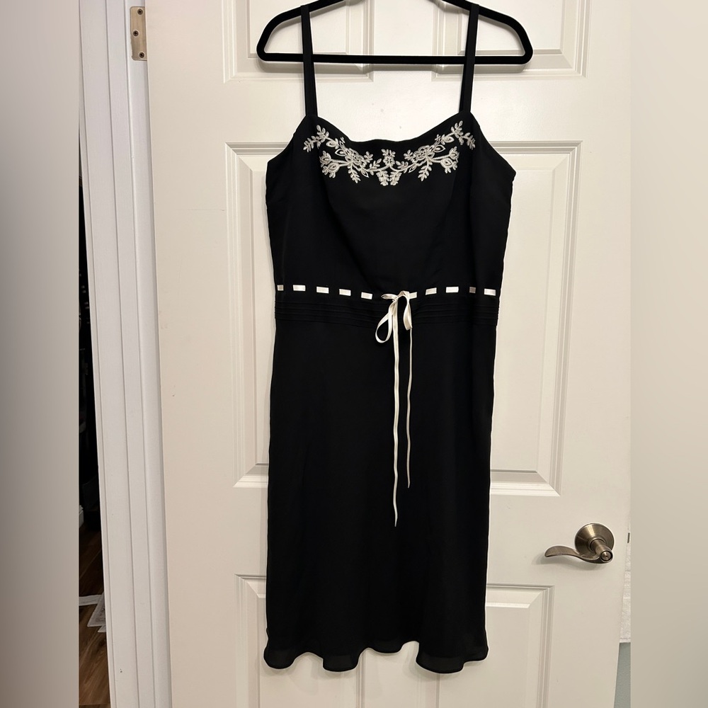Ann Taylor LOFT Black Silk Dress 14